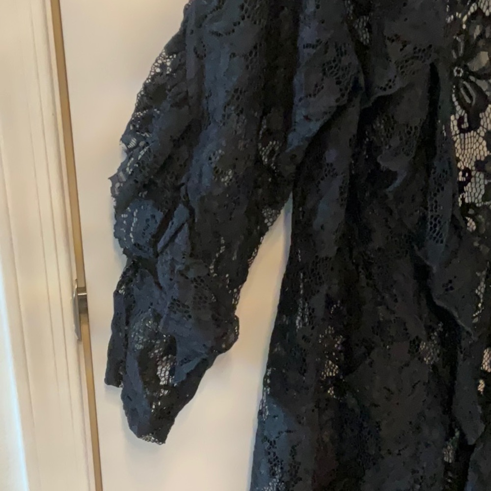 Ladies black lace cardigan top size Large - Picture 4 of 5